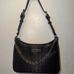 Guess Black Shoulder Bag with silver chain